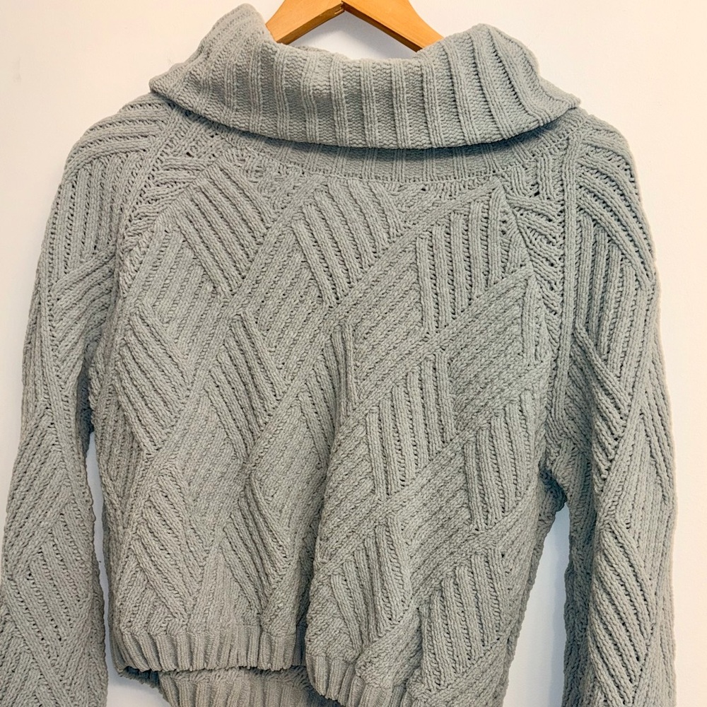 Sincerely Jules Light Green Cowl Neck Sweater